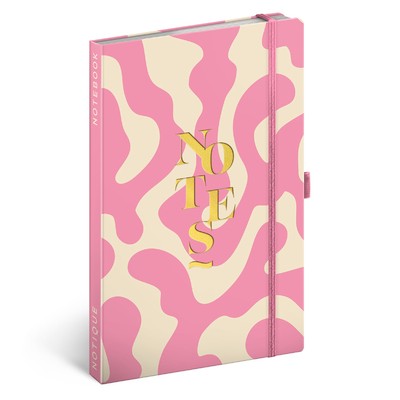 Pink, keménytáblás vonalas notesz, 13x21 cm