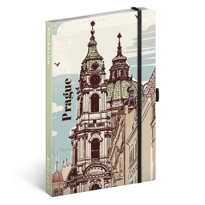 Prague, keménytáblás vonalas notesz, 13x21 cm