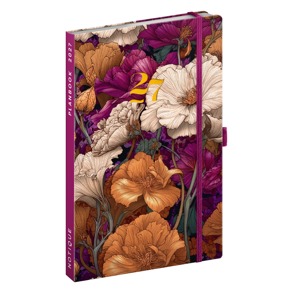 Vintage Flowers, Agenda és notesz 2027, 13x21 cm