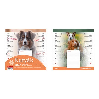 Kutyák, mágneses képes falinaptár 2027