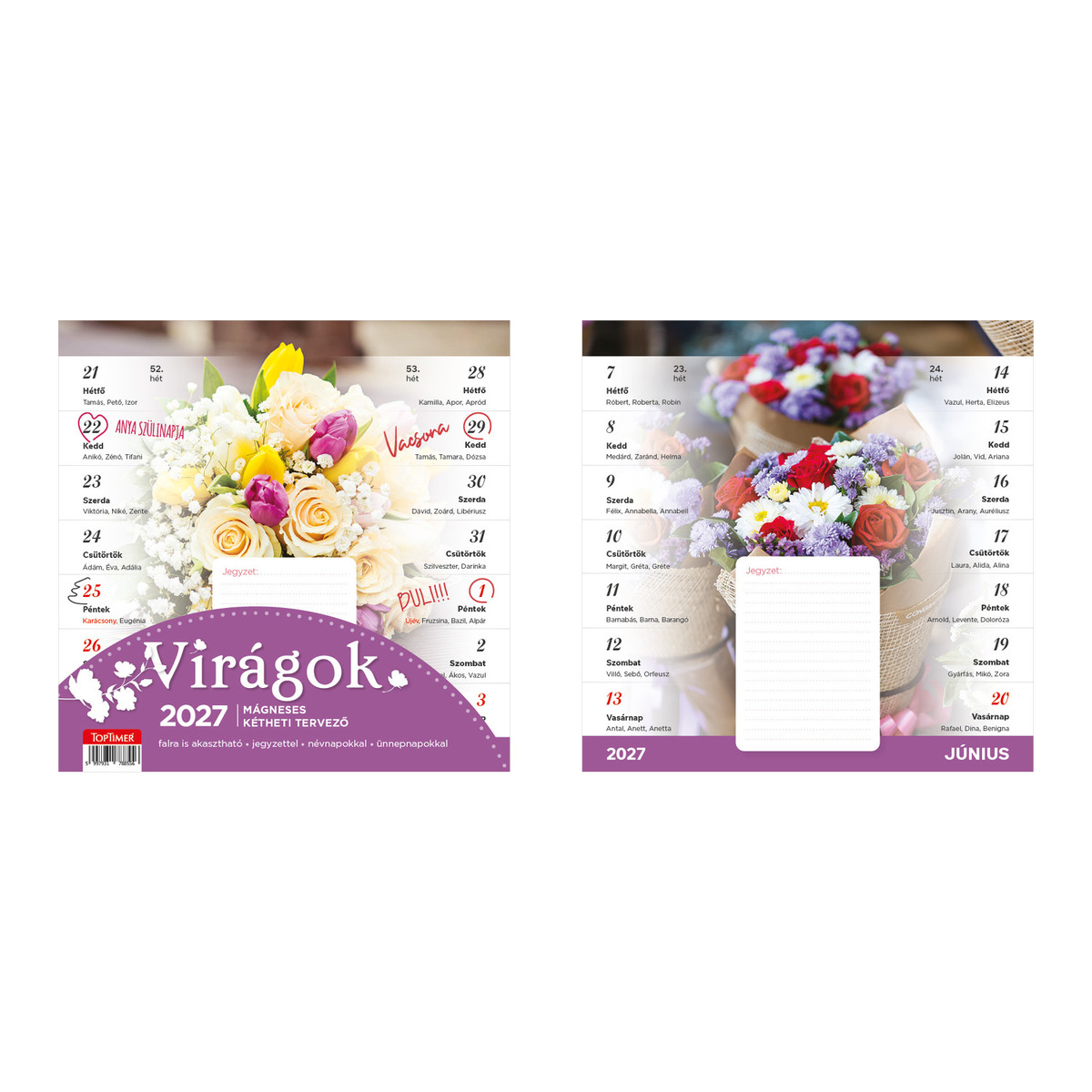 Virágok, mágneses képes falinaptár 2027 Virágok, mágneses képes falinaptár 2027