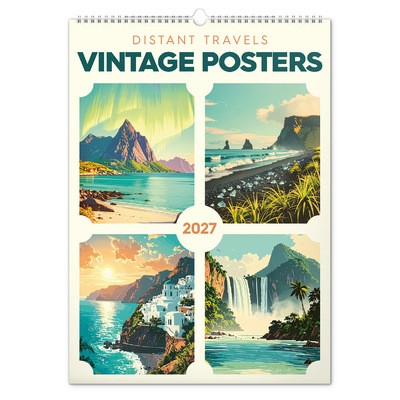 Vintage Posters - Distant Travels, képes falinaptár 2027