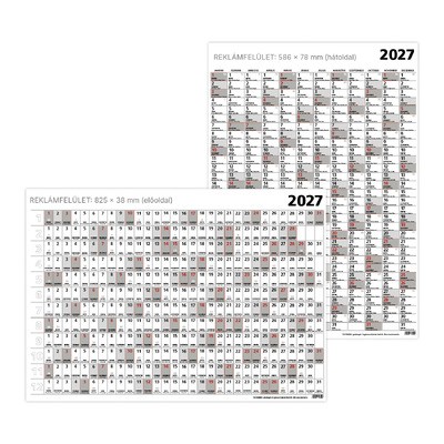 T100 Terminus plakátnaptár okmányhengerben, B1, kétoldalas 2027