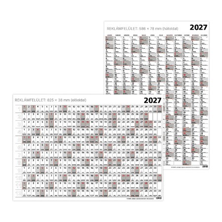 T100 Terminus plakátnaptár okmányhengerben, B1, kétoldalas 2027
