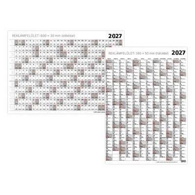 T102 Terminus plakátnaptár okmányhengerben, B2, kétoldalas 2027