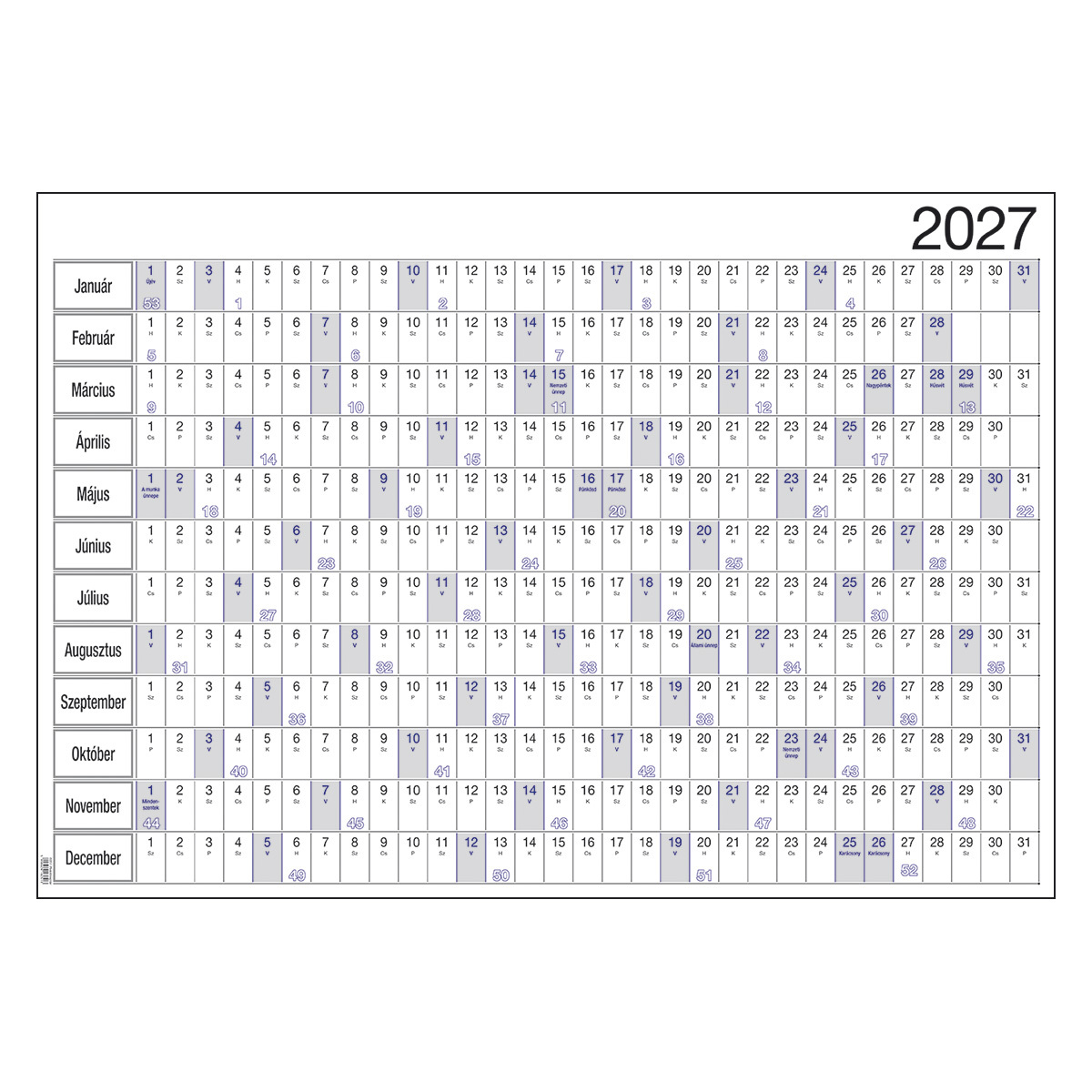 Realsystem kétoldalas plakátnaptár hengerben 2027 Realsystem kétoldalas plakátnaptár hengerben 2027