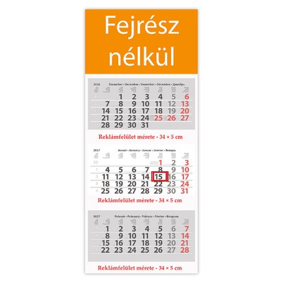 Maxi Classic, 3 tömbös 3 hónapos speditőr naptár - Fejrész nélkül