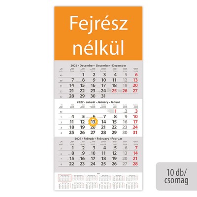 SP1, 12 lapos speditőr naptár - Fejrész nélkül, 10db/csomag