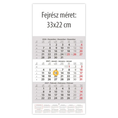 SP1, 12 lapos speditőr naptár - Üres, nyomtatható fejrésszel