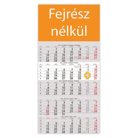 SP15, 12 lapos 5 hónapos speditőr naptár - Fejrész nélkül