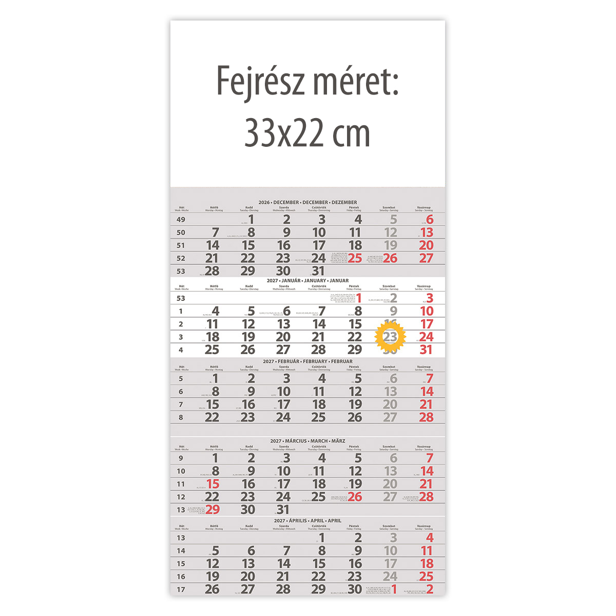 SP15, 12 lapos 5 hónapos speditőr naptár - Üres, nyomtatható fejrésszel SP15, 12 lapos 5 hónapos speditőr naptár - Üres, nyomtatható fejrésszel