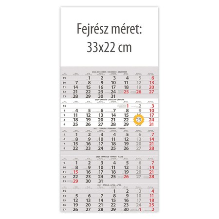 SP15, 12 lapos 5 hónapos speditőr naptár - Üres, nyomtatható fejrésszel