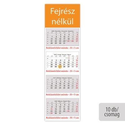 SP4, 4 tömbös 4 hónapos speditőr naptár - Fejrész nélkül, 10db/csomag