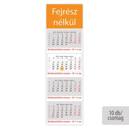 SP4, 4 tömbös 4 hónapos speditőr naptár - Fejrész nélkül, 10db/csomag