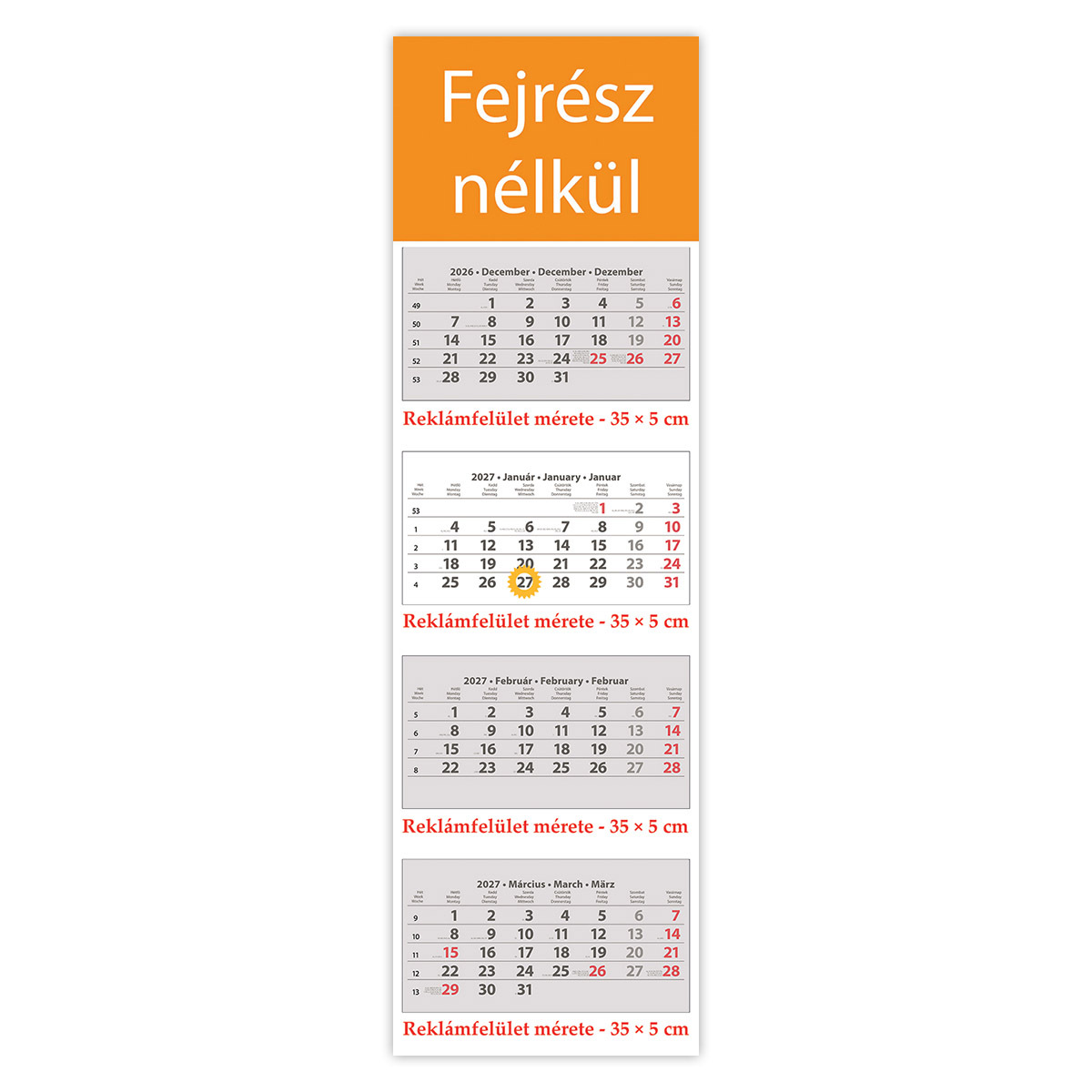 SP4, 4 tömbös 4 hónapos speditőr naptár - Fejrész nélkül SP4, 4 tömbös 4 hónapos speditőr naptár - Fejrész nélkül