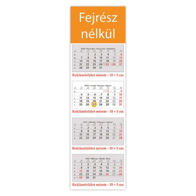 SP4, 4 tömbös 4 hónapos speditőr naptár - Fejrész nélkül