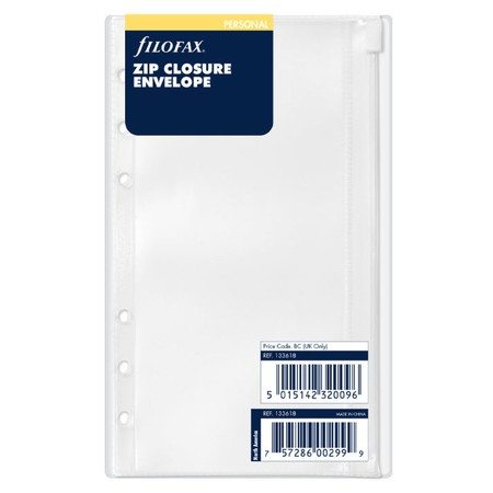 Filofax Boríték Zipzáras Personal Átlátszó