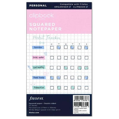 Filofax Clipbook Jegyzetlap Négyzethálós Personal