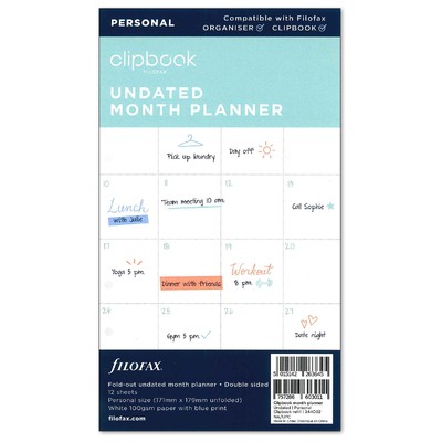 Filofax Clipbook Naptárbetét dátum nélküli Havi Personal