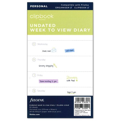 Filofax Clipbook Naptárbetét dátum nélküli Heti Personal