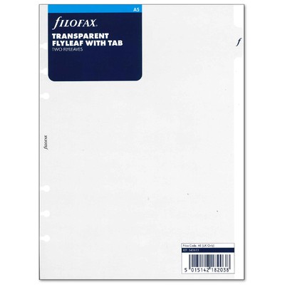 Filofax Elválasztó lapok Átlátszó 1 regiszter A5