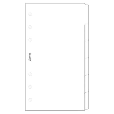 Filofax Elválasztó lapok Bianco 6 regiszter Personal Fehér