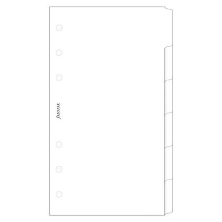 Filofax Elválasztó lapok Bianco 6 regiszter Personal Fehér