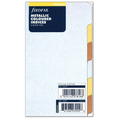 Filofax Elválasztó lapok Bianco 6 regiszter Personal Metallic
