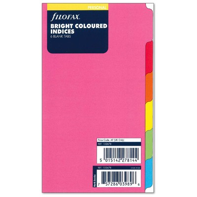Filofax Elválasztó lapok Bianco 6 regiszter Personal Színes