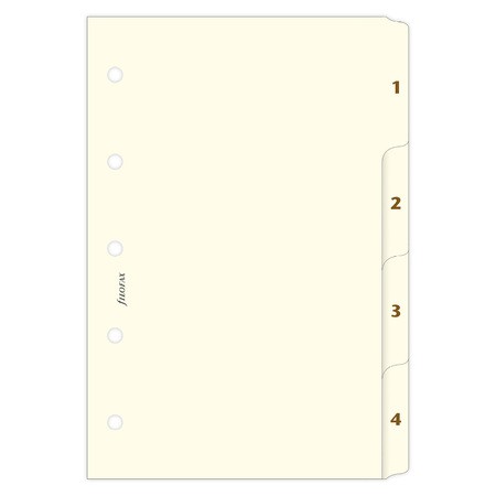 Filofax Elválasztó lapok Számozott 4 regiszter Mini Krém