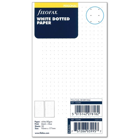 Filofax Jegyzetlapok Bullet (pont) Personal Fehér