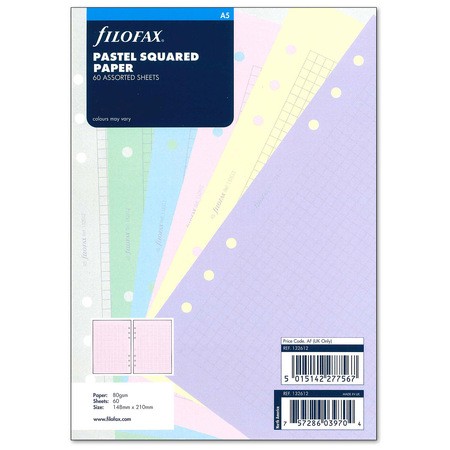 Filofax Jegyzetlapok Négyzethálós A5 Pasztel vegyes