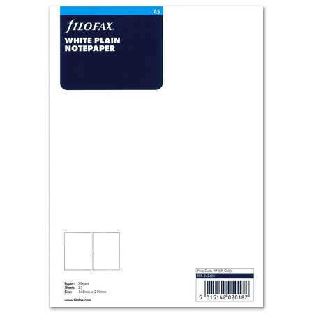 Filofax Jegyzetlapok Üres A5 Fehér