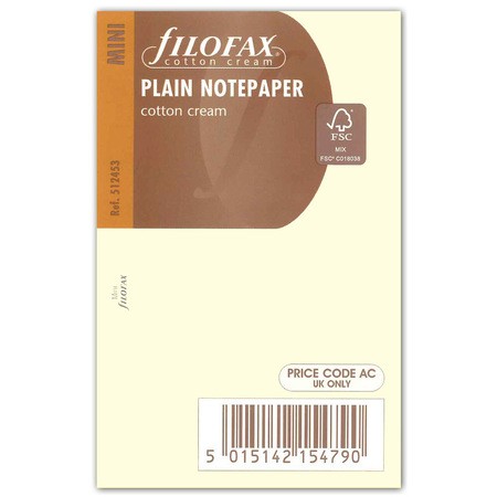 Filofax Jegyzetlapok Üres Mini Krém