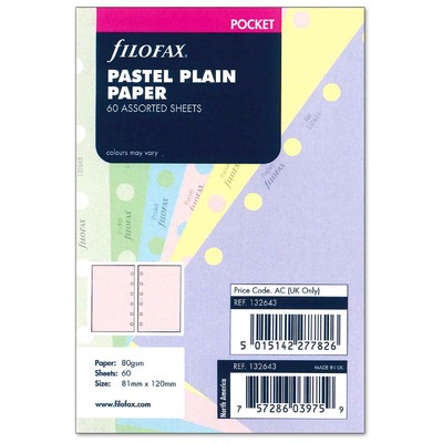 Filofax Jegyzetlapok Üres Pocket Pasztel vegyes