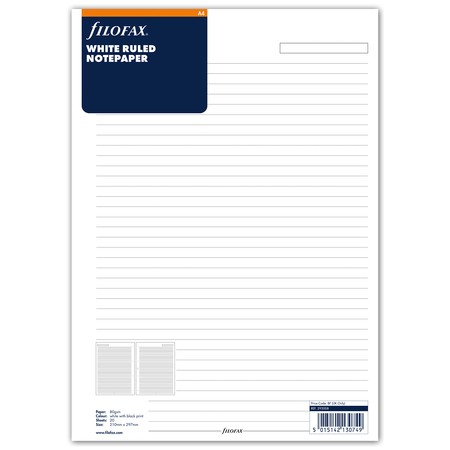 Filofax Jegyzetlapok Vonalas A4 Fehér