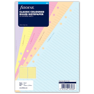 Filofax Jegyzetlapok Vonalas CLA A5 Vegyes színű