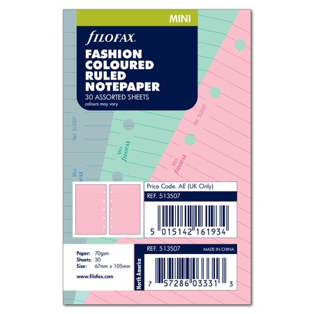 Filofax Jegyzetlapok Vonalas FSN Mini Vegyes színű