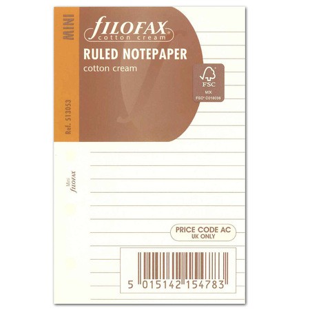 Filofax Jegyzetlapok Vonalas Mini Krém