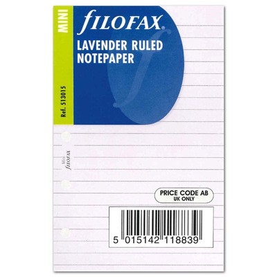 Filofax Jegyzetlapok Vonalas Mini Levendula