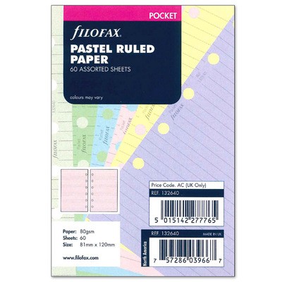 Filofax Jegyzetlapok Vonalas Pocket Pasztel vegyes