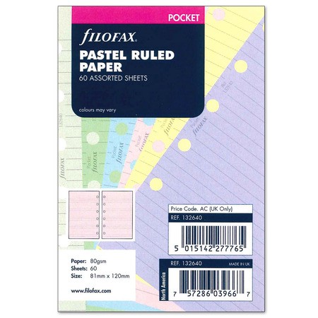 Filofax Jegyzetlapok Vonalas Pocket Pasztel vegyes