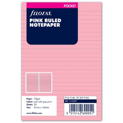 Filofax Jegyzetlapok Vonalas Pocket Pink