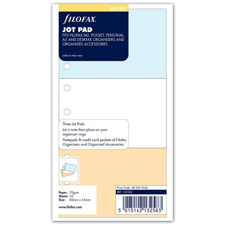 Filofax Jegyzettömbök Üres Lyukasztott 3 tömb Multifit Vegyes színű