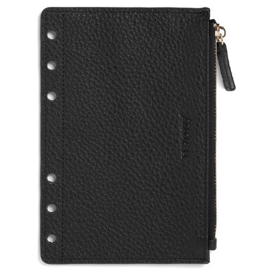 Filofax lefűzhető zipzáras erszény Multifit Bőr Fekete
