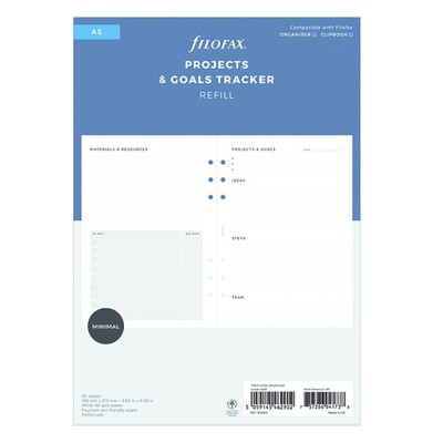 Filofax Lifestyle tervező Projekt / Cél management A5 Minimal Fehér