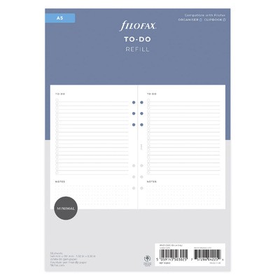 Filofax Lifestyle tervező Tennivalók lista A5 Minimal fehér