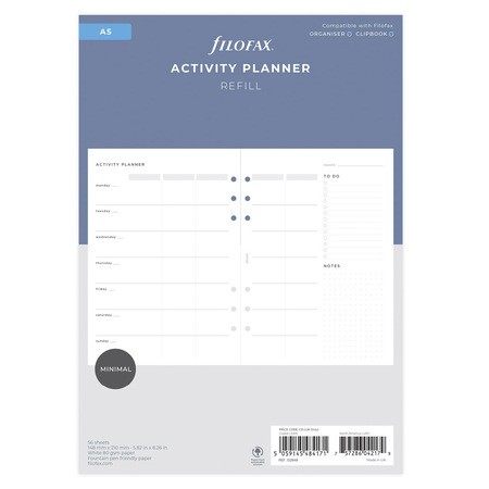 Filofax Lifestyle tervező Tevékenység A5 Minimal fehér