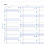 Filofax Naptárbetét Éves Vertikális A4 Fehér 2026