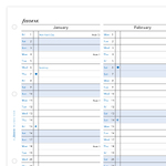 Filofax Naptárbetét Éves Vertikális A4 Fehér 2027